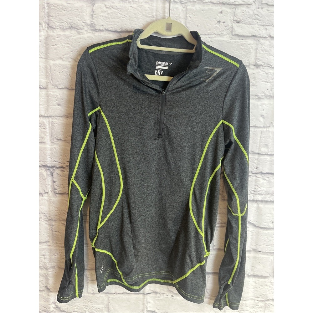 Gymshark Women's 1/4 Zip Athleisure Sporty Pullover With Neon Contrast Stitch - Picture 2 of 13